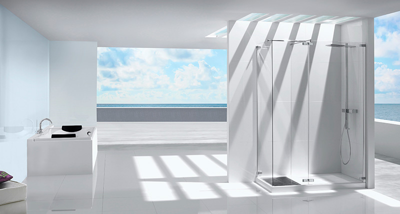 Diseño de baño mampara completa axis