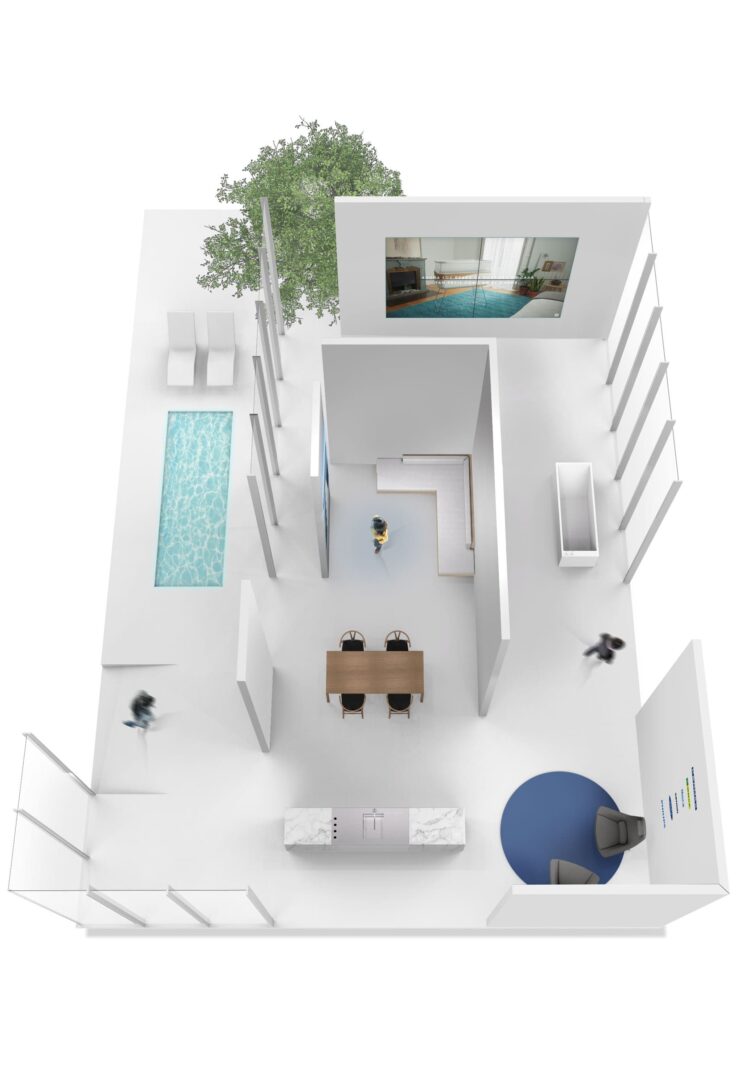 Vista superior del stand Smart Home Fermax.